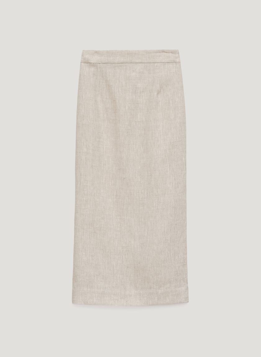 Beige linen maxi skirt