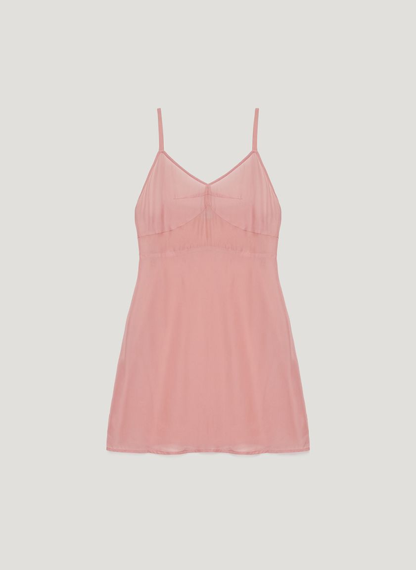 Pink translucent slip dress