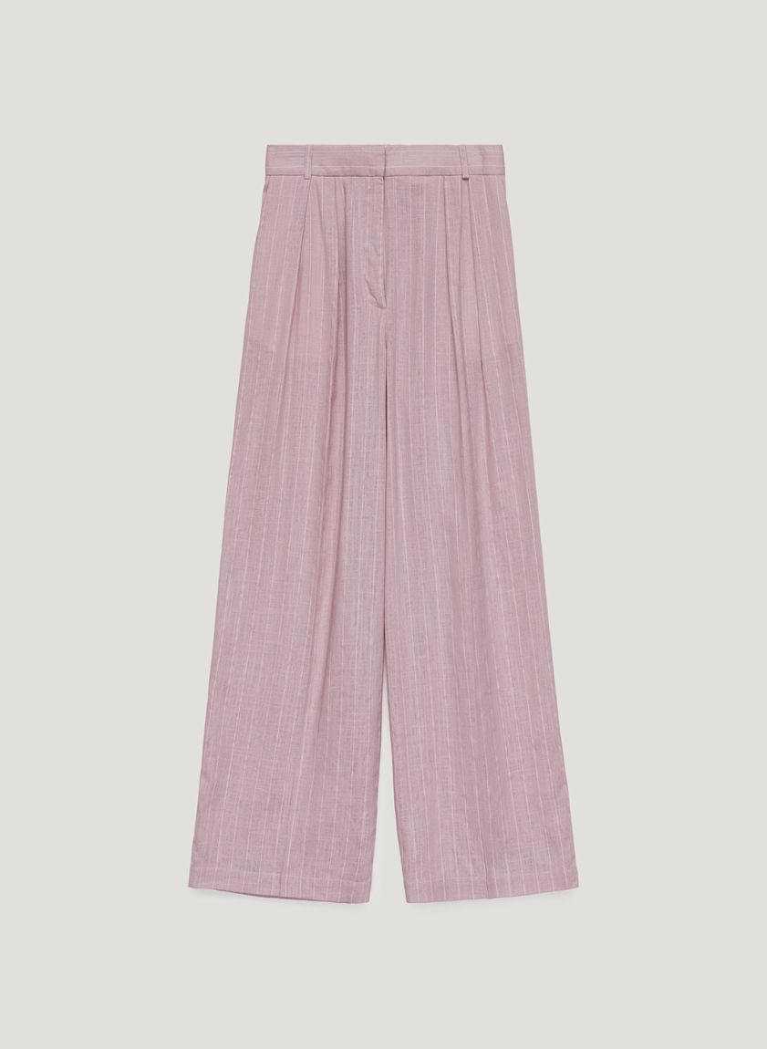 Pink striped wide pants