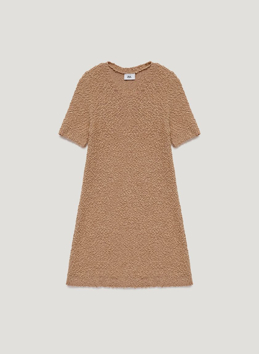 Beige knitted mini dress