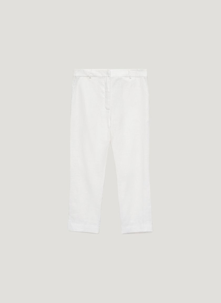 Milk linen capri pants