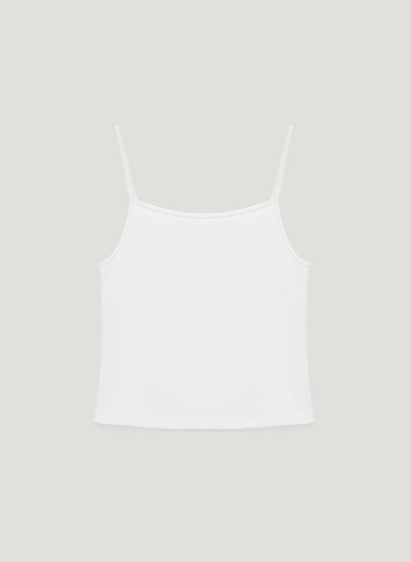 Milk Ribbed Tank Top