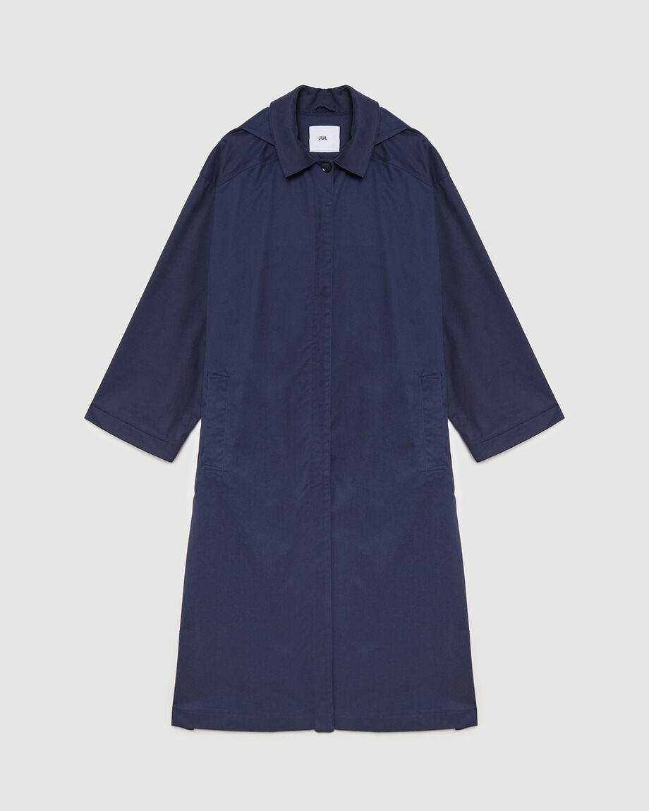 Dark Blue Oversize Hooded Coat