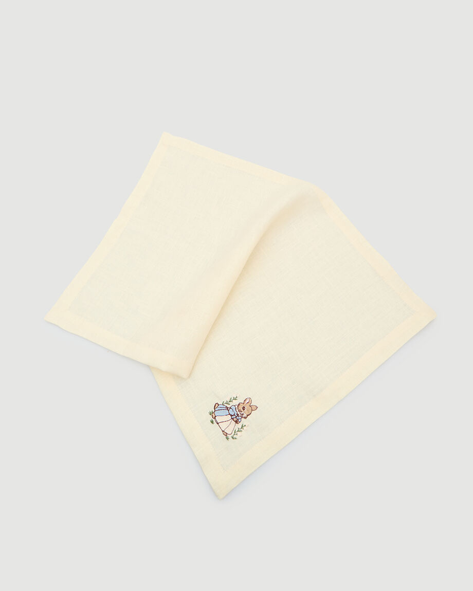 Linen Napkin Set with “Easter Bunny” Embroidery