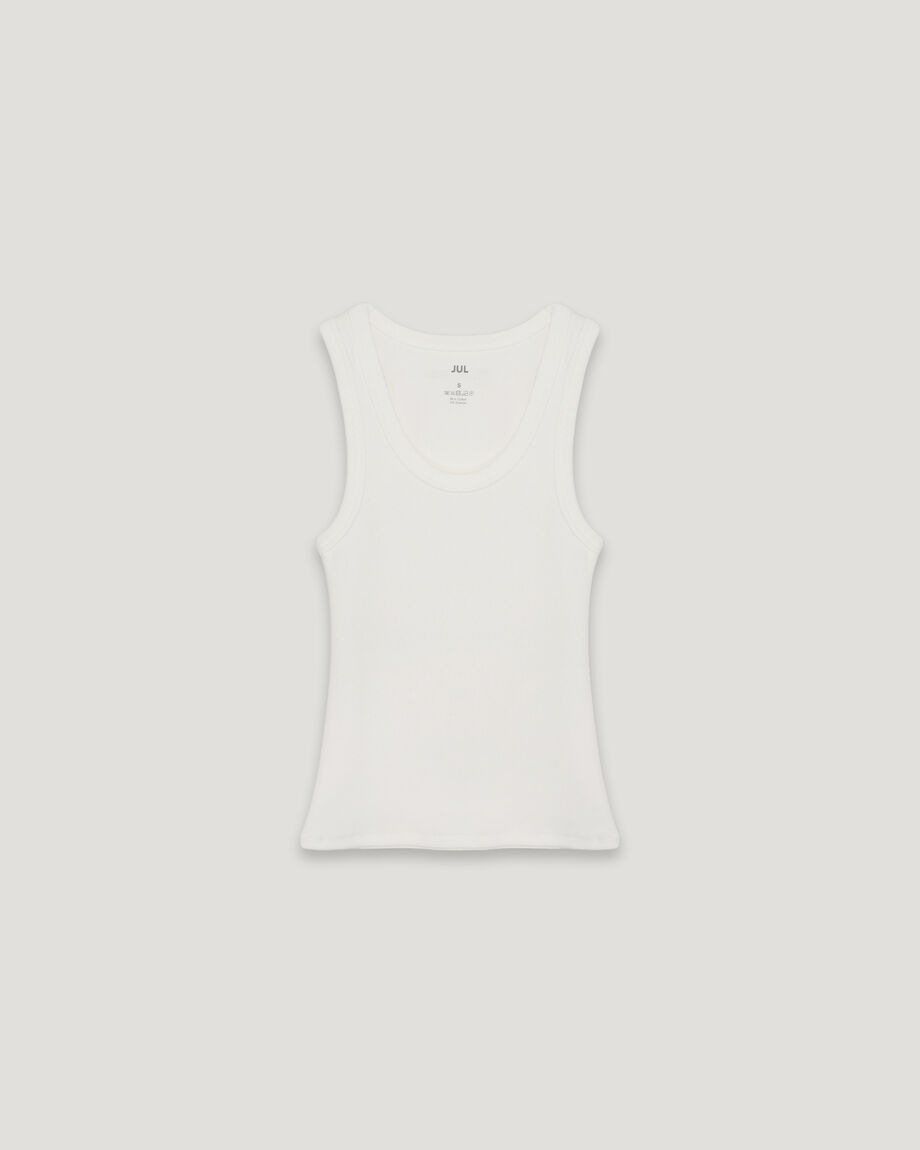 Ribbed Basic Milk Tank Top