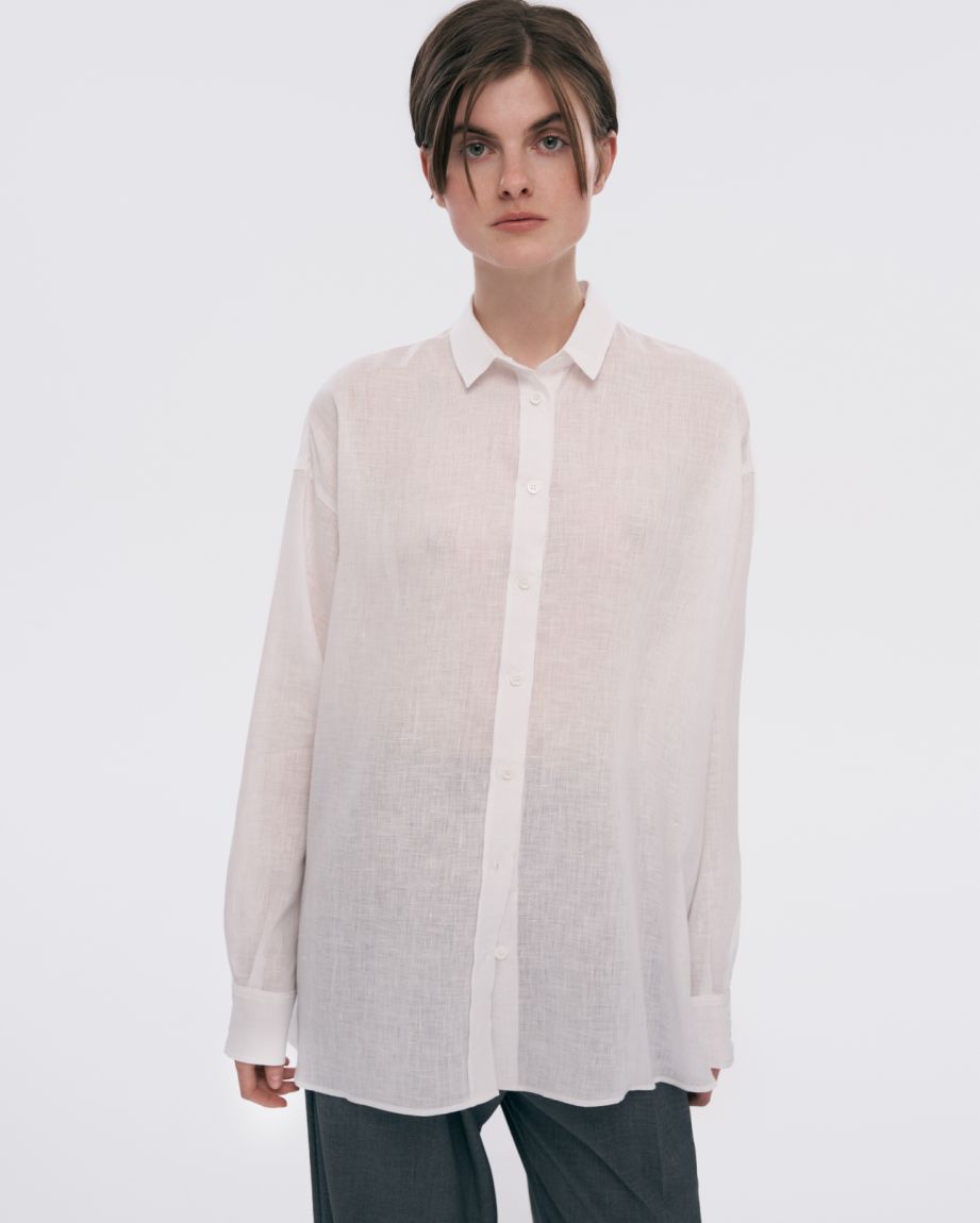 White oversized shirt 100% linen