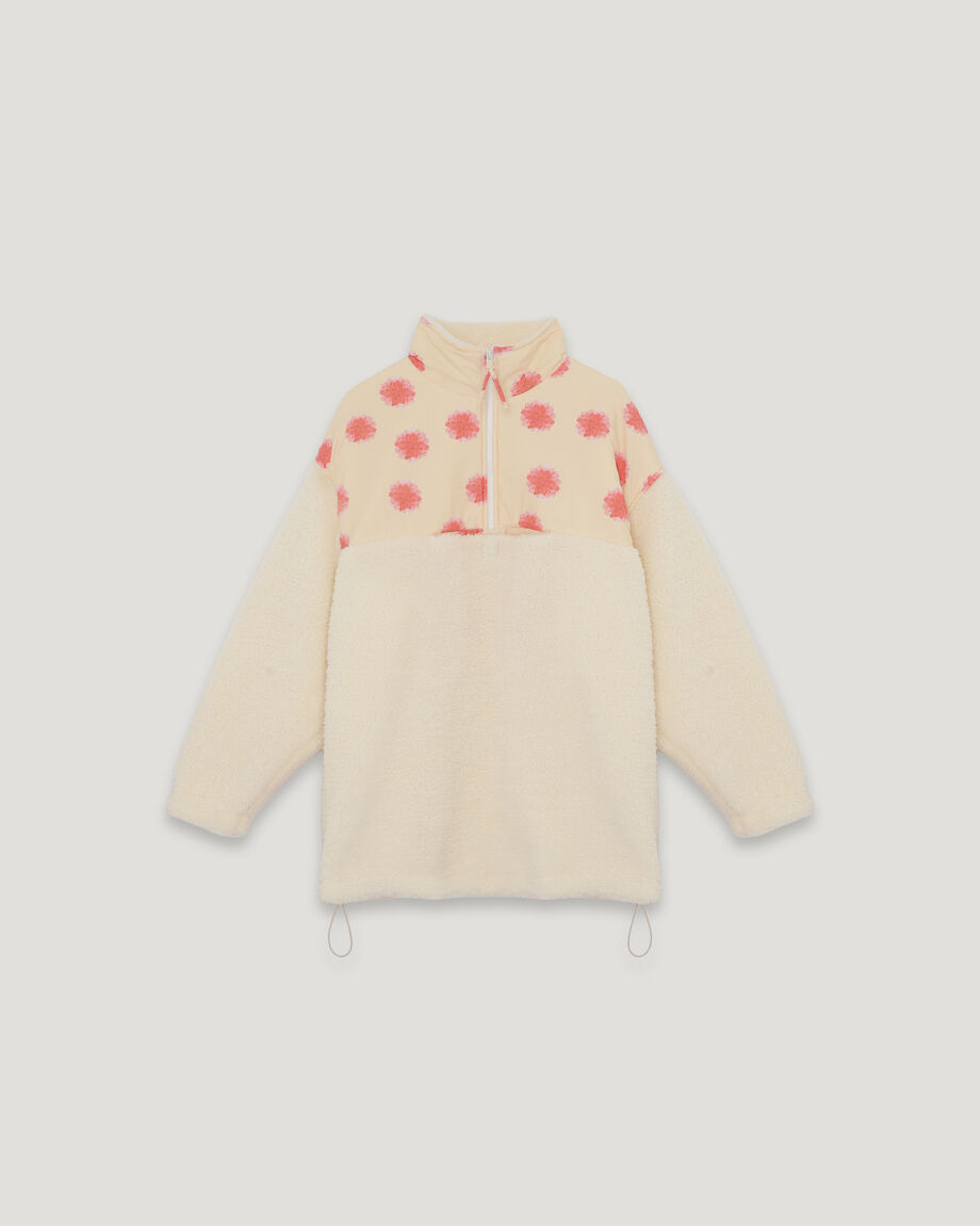 Dahlia Print Anorak, Creamy White