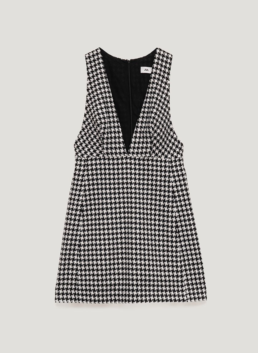 Black and white woolen mini sundress