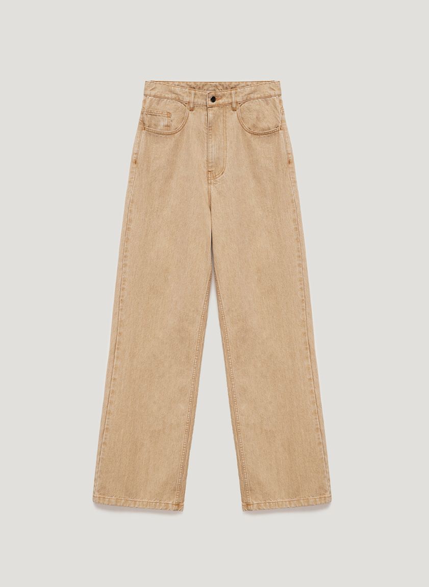 Wide beige jeans