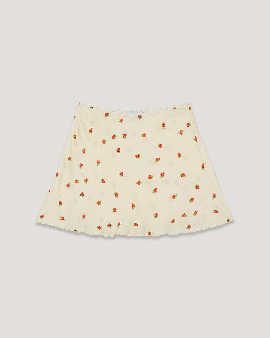 Milky Mini Skirt in Strawberry Print