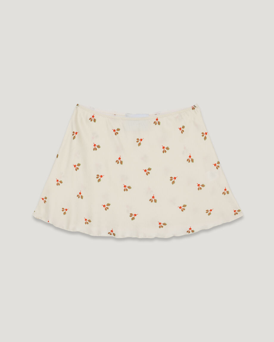 Milky Mini Skirt in Beet Print