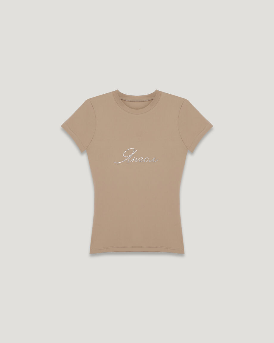 Футболка slim fit темно-бежева "Янгол"