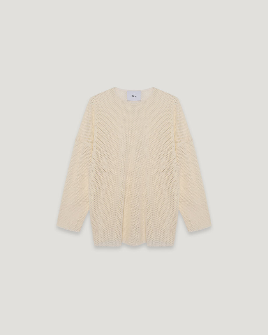 Milky Oversize Cotton Mesh Longsleeve