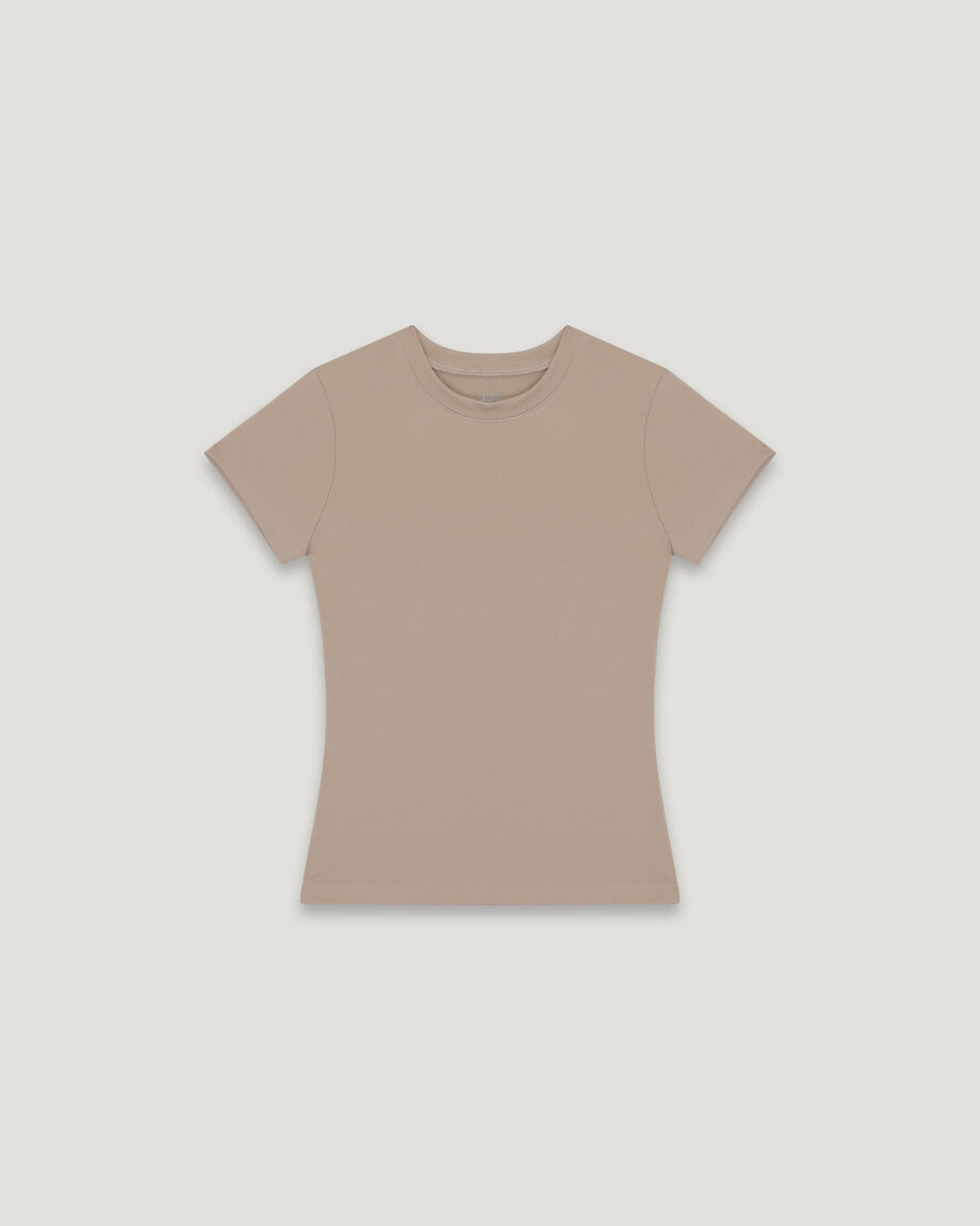 Футболка slim fit темно-бежева stretch