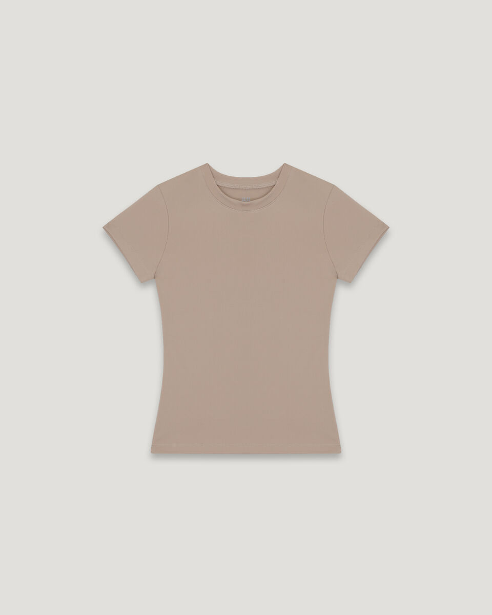 Футболка slim fit темно-бежева stretch