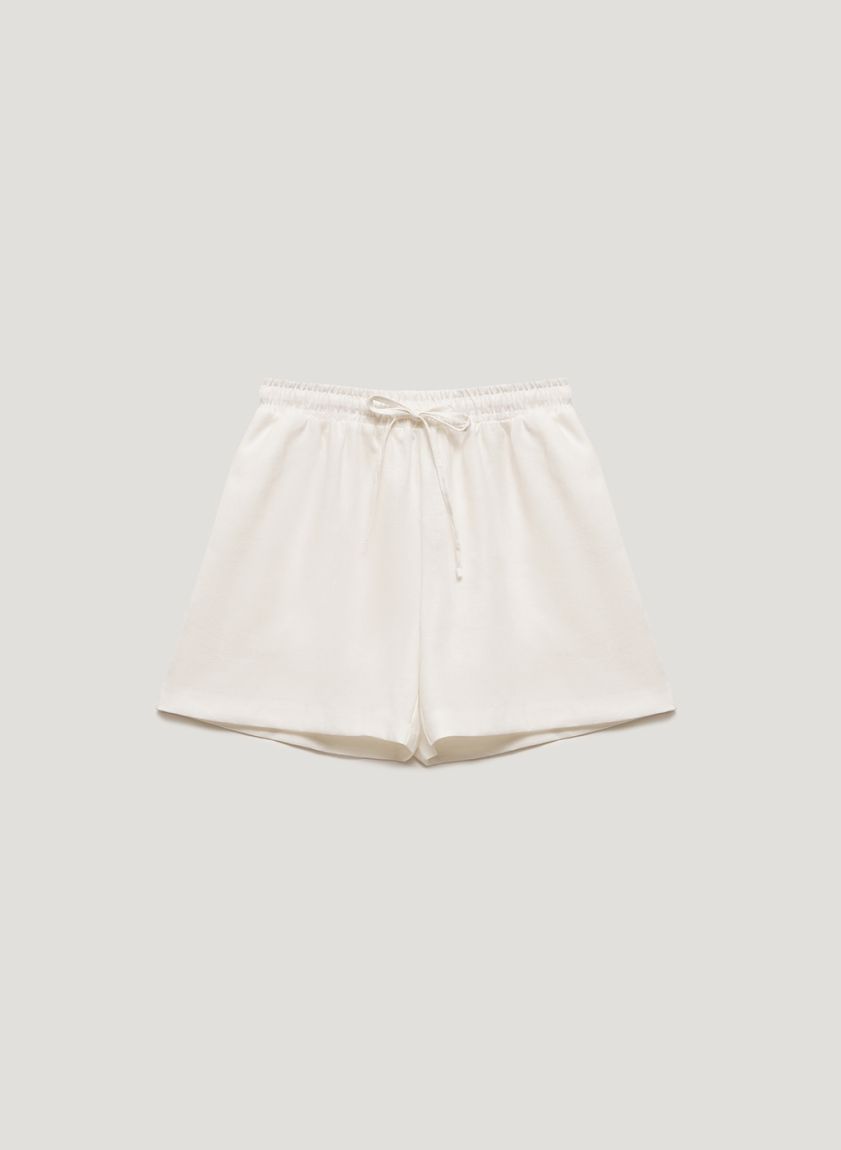 White shorts 100% linen