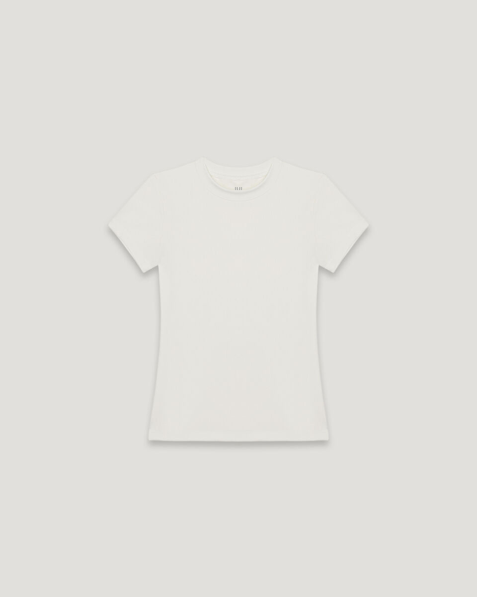 Футболка slim fit молочна stretch