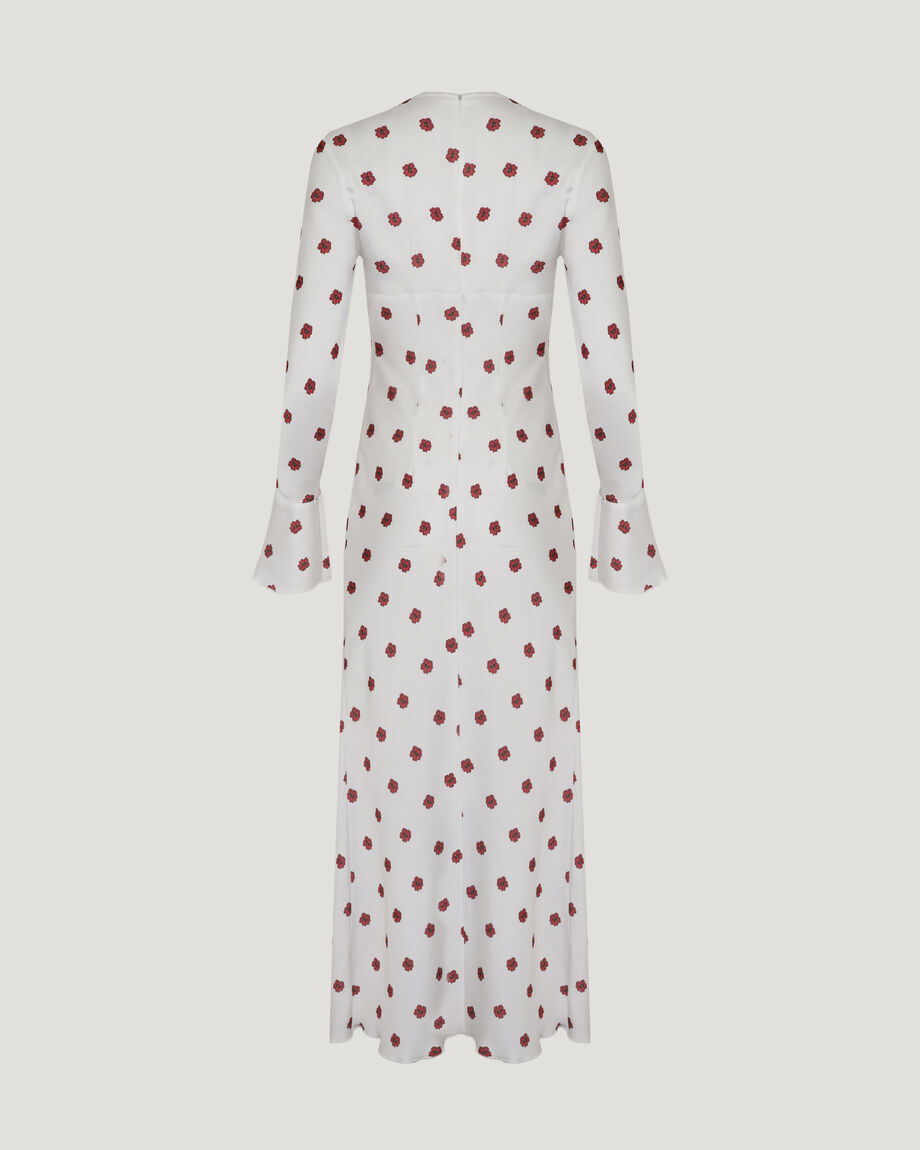 Milk dress with long sleeves "Red Ruta"