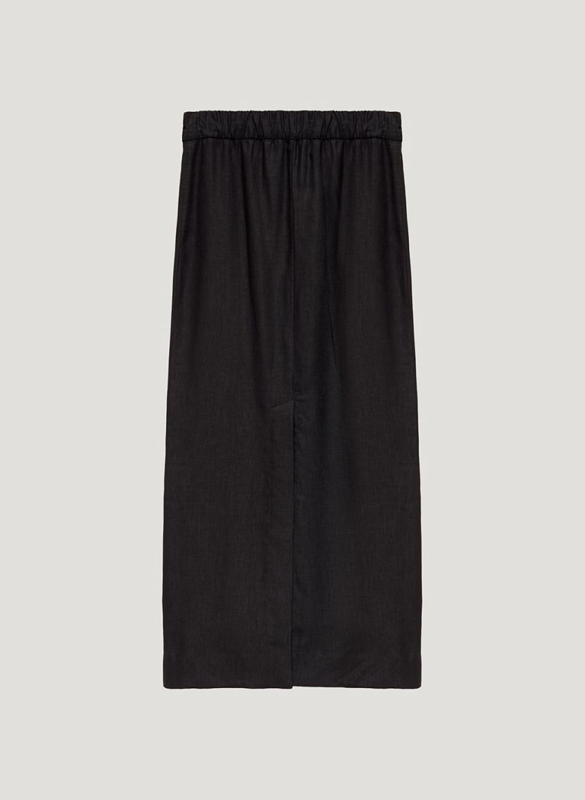 Black linen maxi skirt