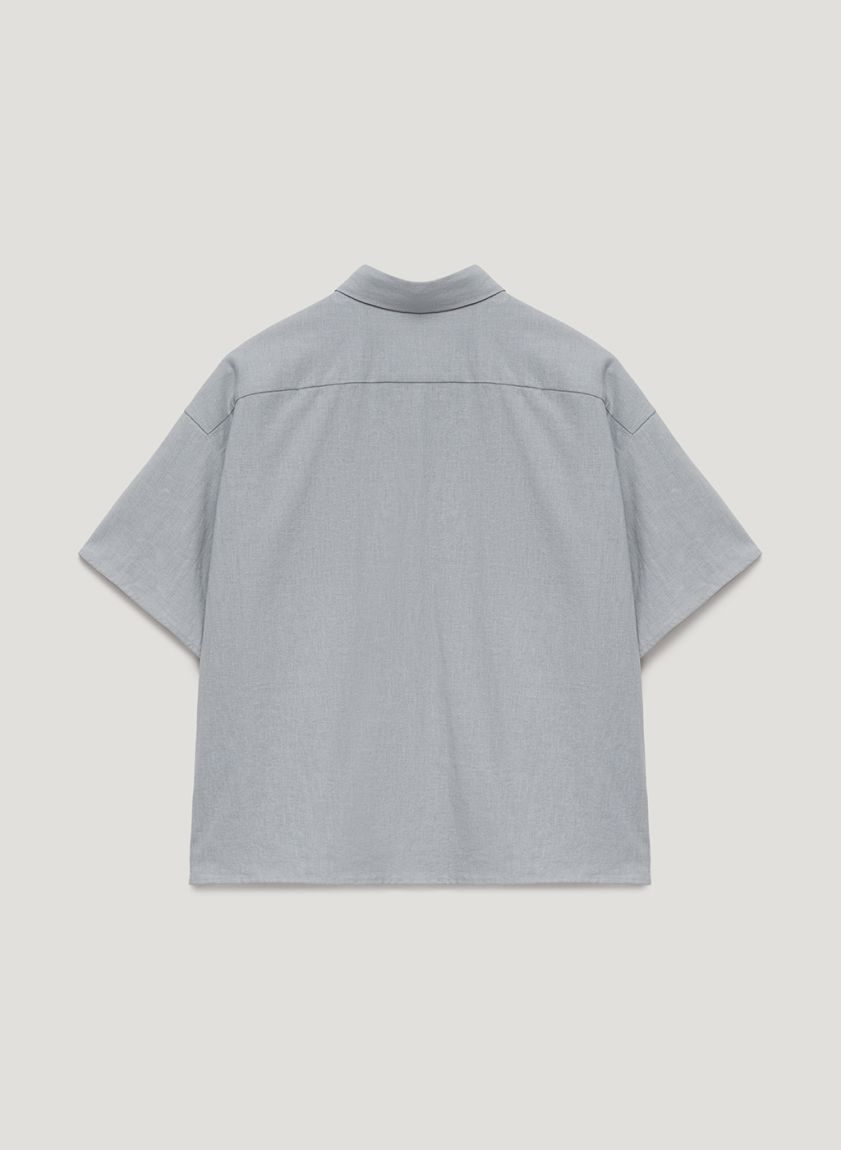 Gray-blue shirt with short sleeves