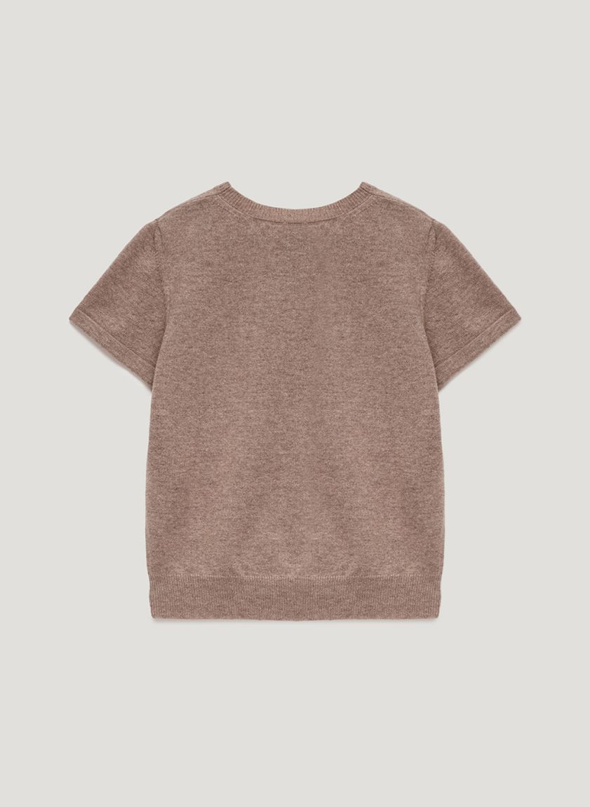 Beige 30% cashmere T-shirt