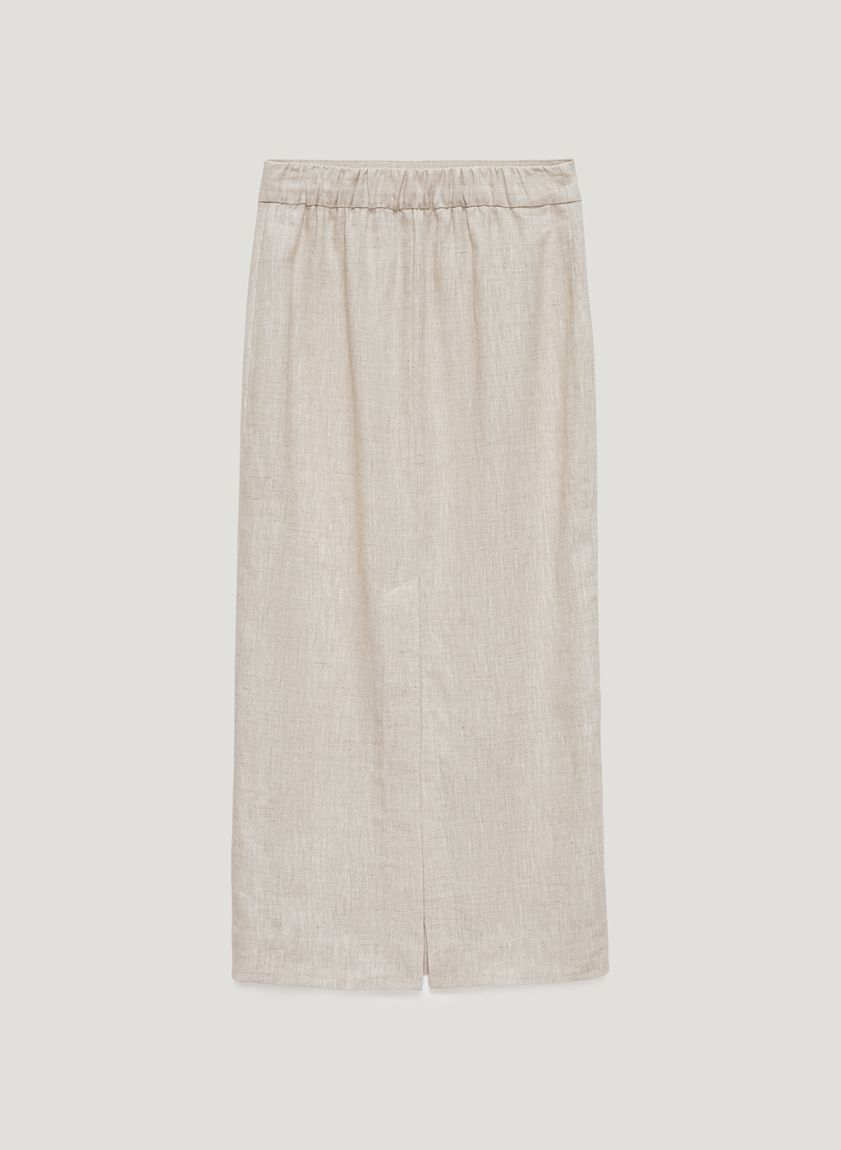 Beige linen maxi skirt