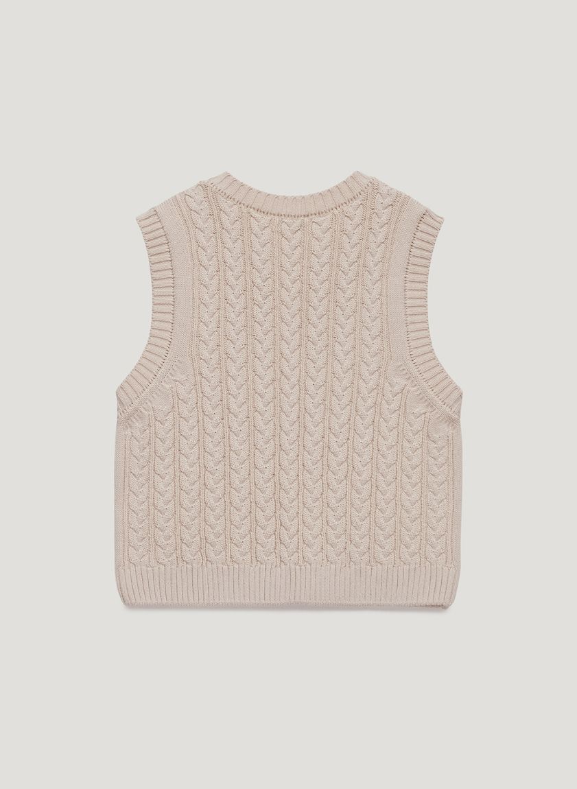 Beige knitted vest