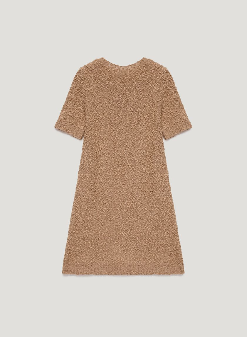 Beige knitted mini dress