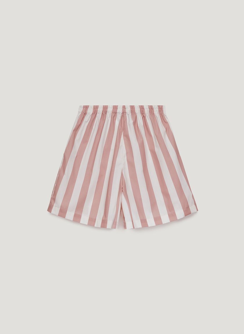 Terracotta-milk striped pajama shorts