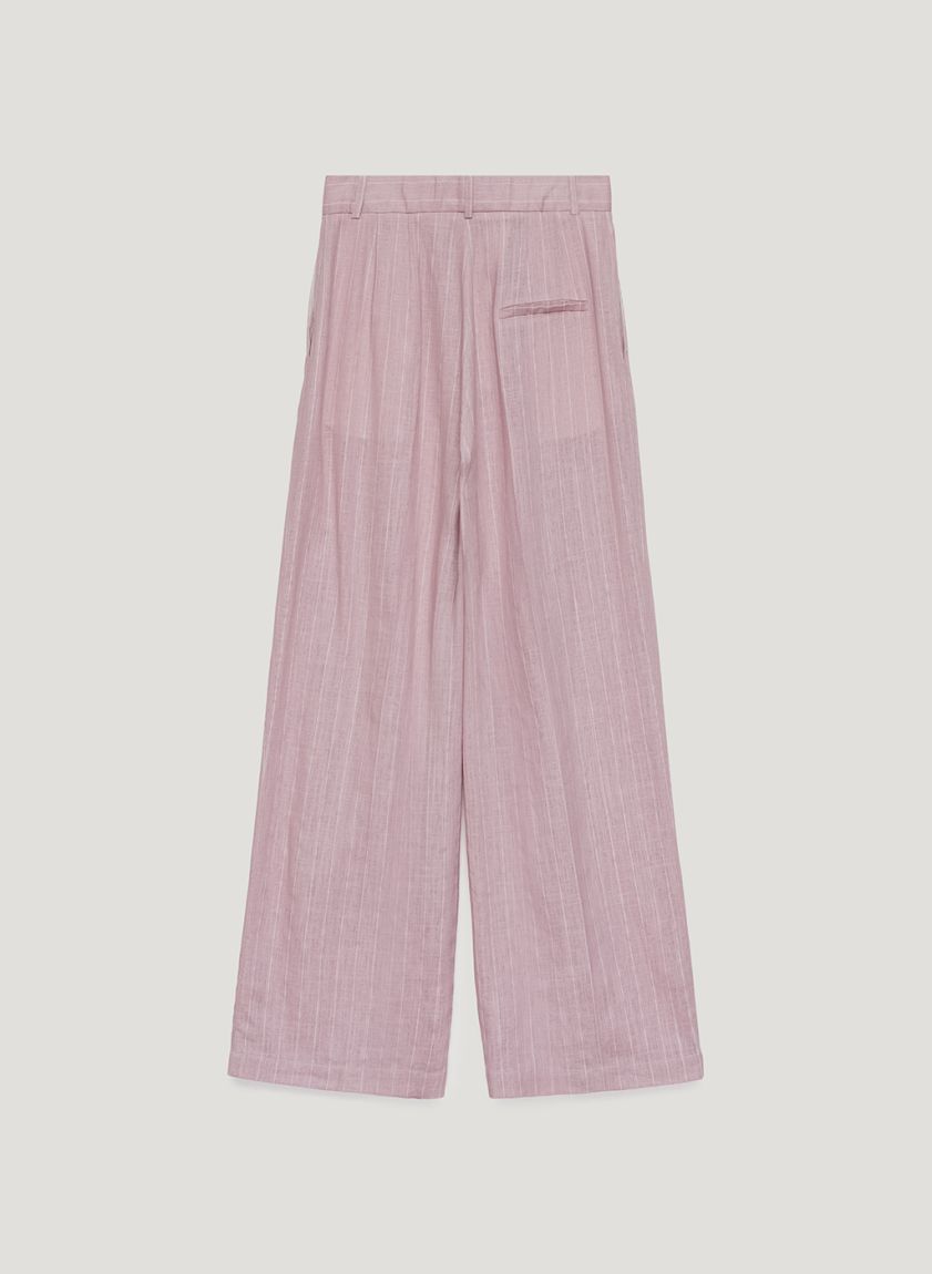 Pink striped wide pants