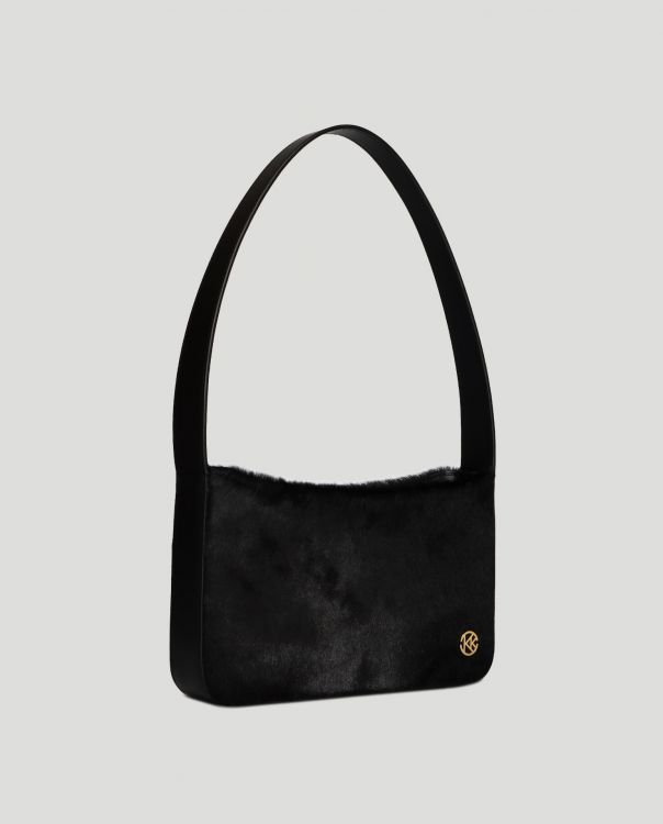 Чорна сумка Baguette Furry