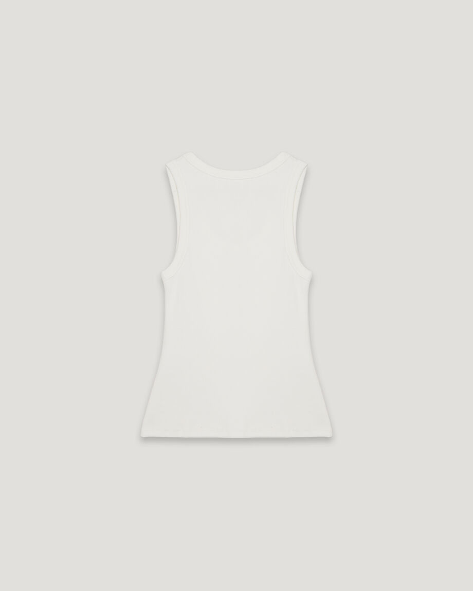 Ribbed Basic Milk Tank Top