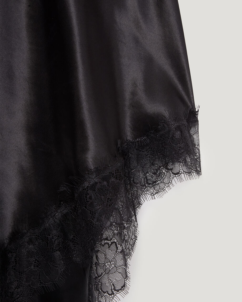 Black asymmetric slip dress