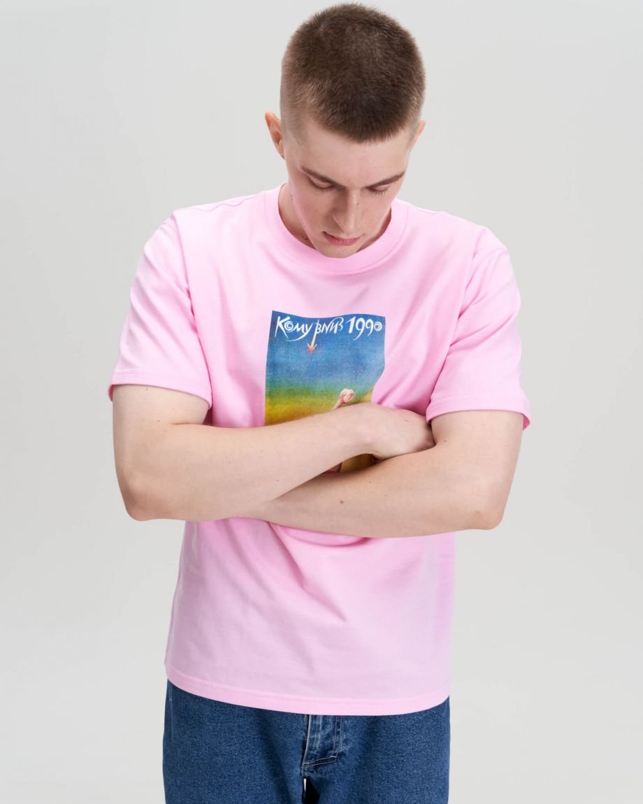 Pink unisex T-shirt "To whom down"