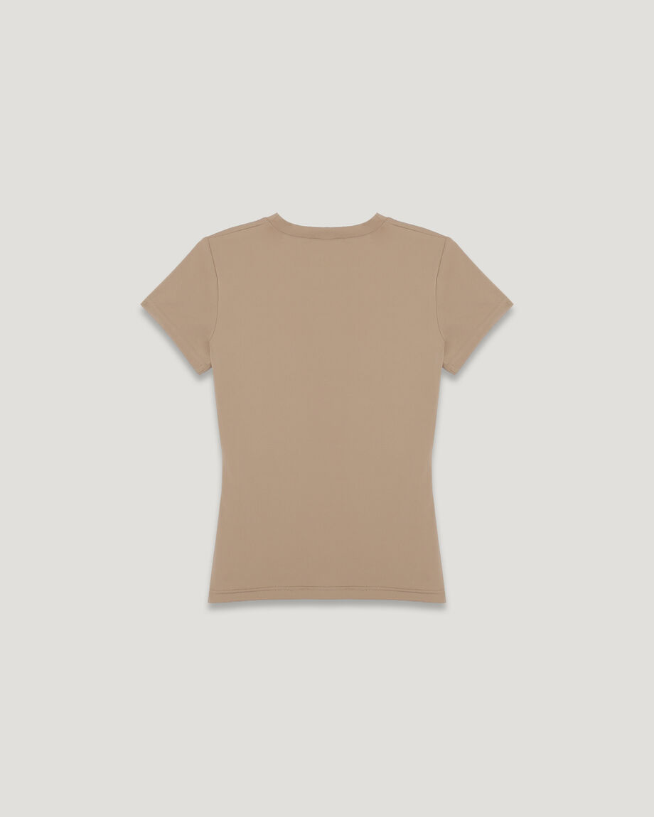Футболка slim fit темно-бежева "Янгол"