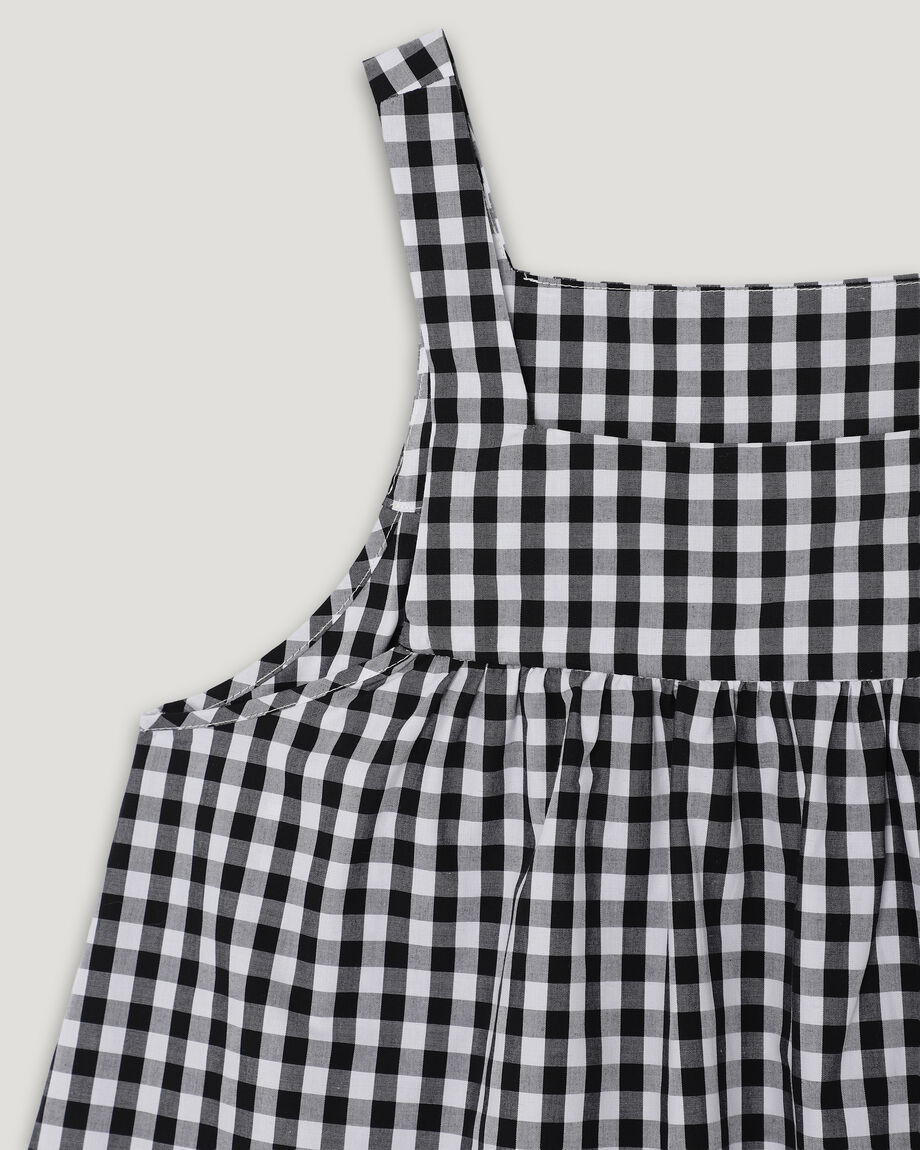 Black & White Check Cotton Top