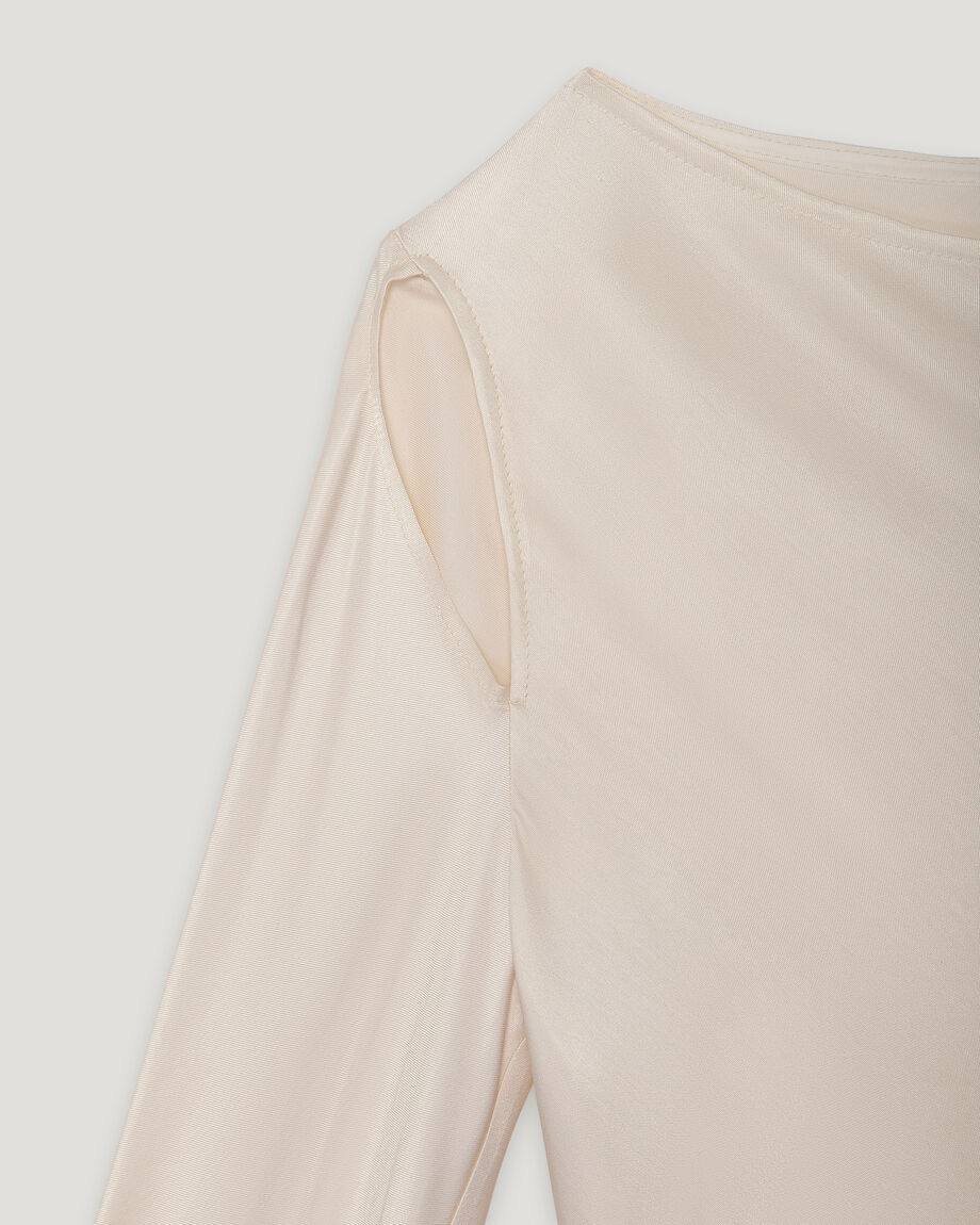 Milky Mini Dress with Shoulder Cut-Outs