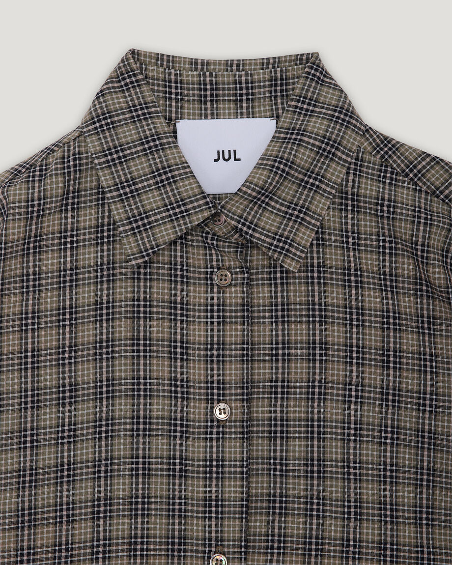 Oversize Shirt in Olive and Black Check