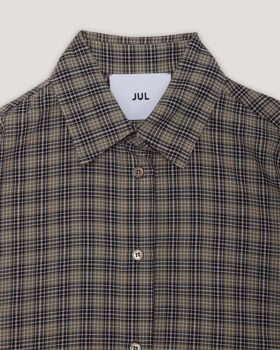 Oversize Shirt in Olive and Black Check