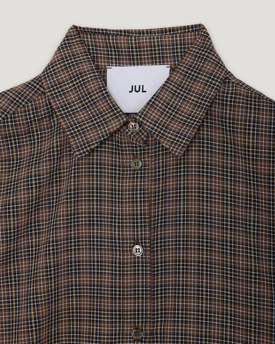 Brown Check Oversize Shirt