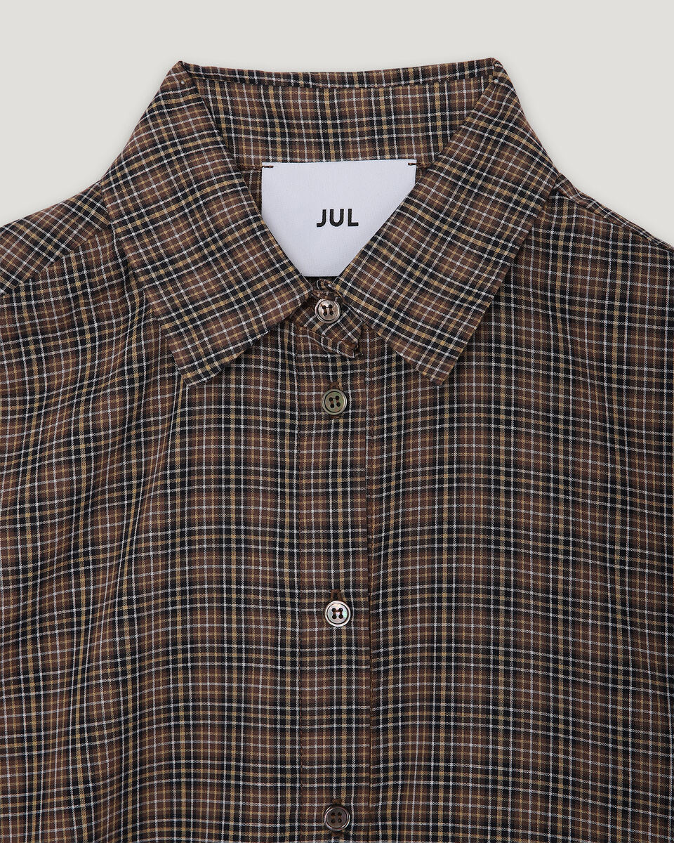 Brown Check Oversize Shirt
