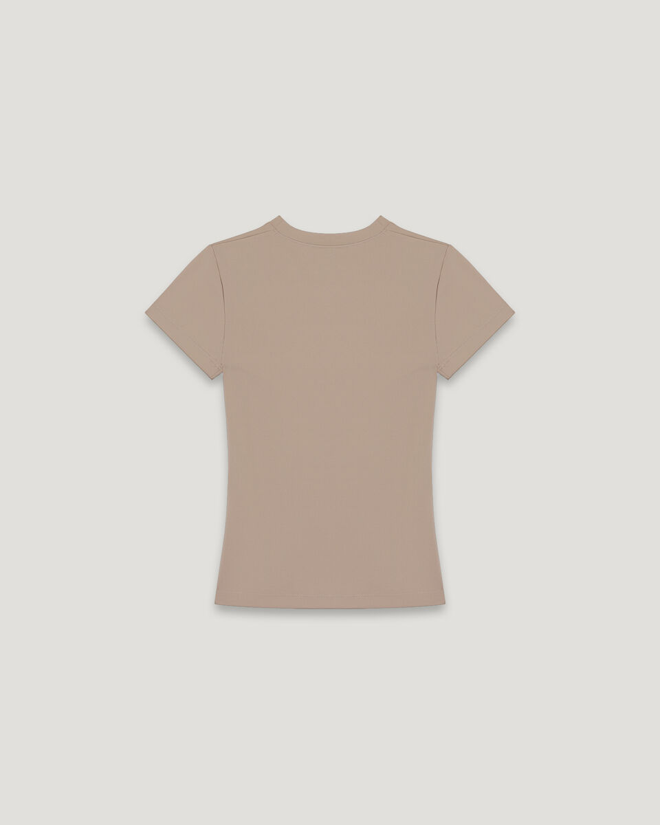 Футболка slim fit темно-бежева stretch