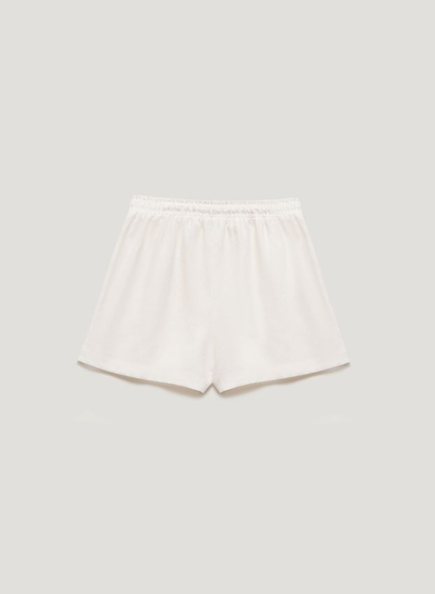 White shorts 100% linen