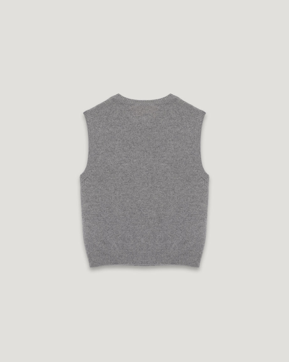 Cashmere Vest 100% Cashmere, Gray