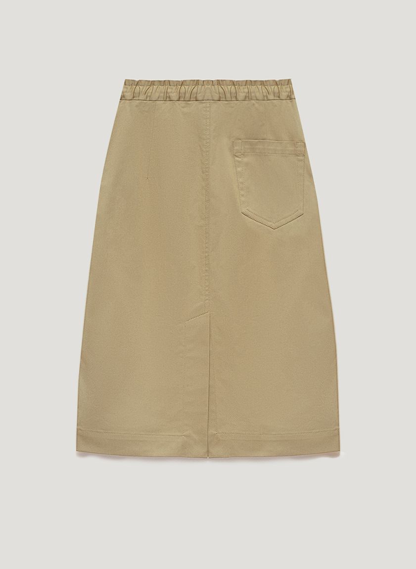 The straight beige skirt