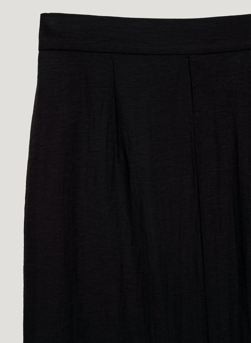 Black straight midi skirt