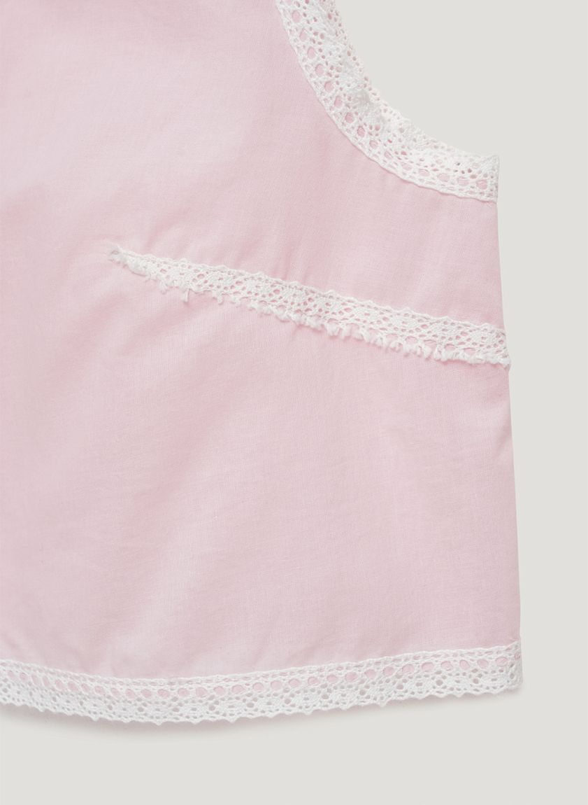 Pink cotton top with lace