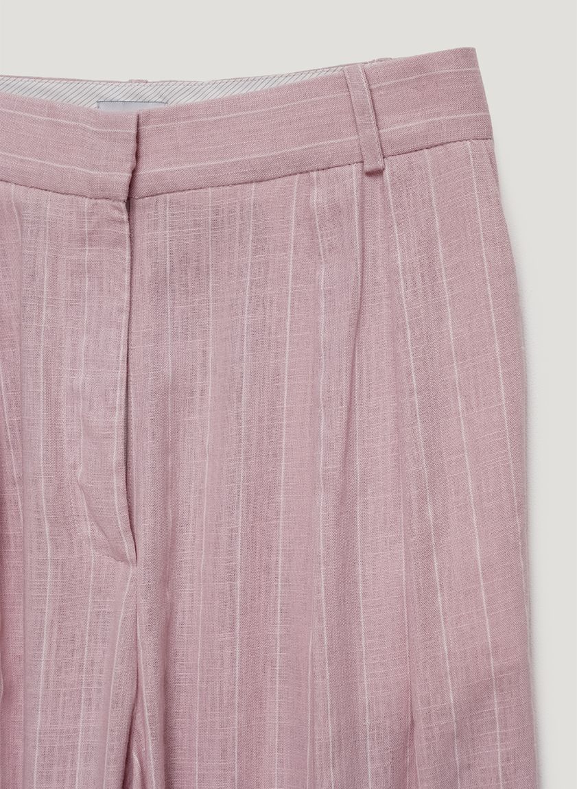 Pink striped wide pants