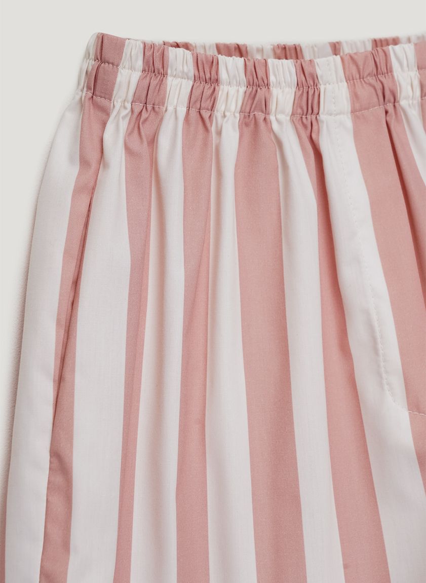 Terracotta-milk striped pajama shorts