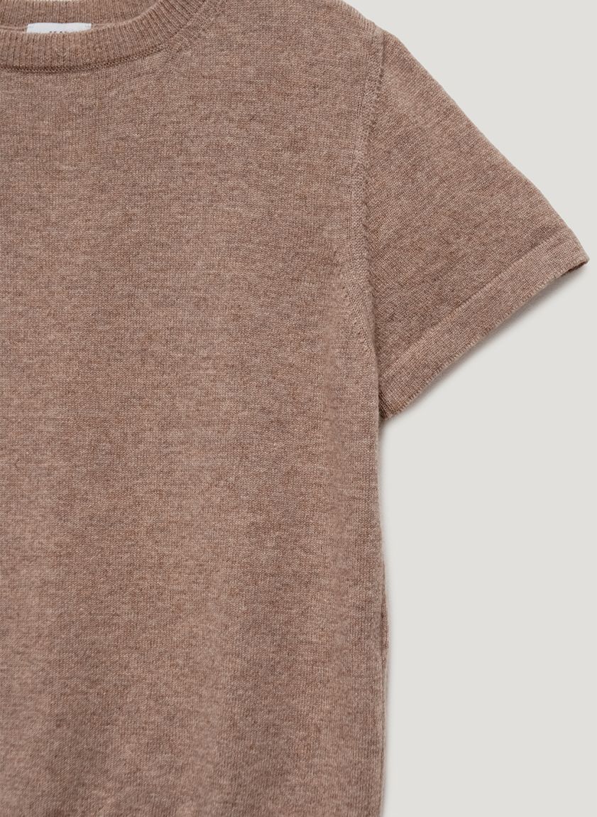 Beige 30% cashmere T-shirt